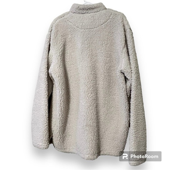 Southern Marsh size large Appalachian Pile Sherpa Pullover oatmeal & light brown - Picture 12 of 14